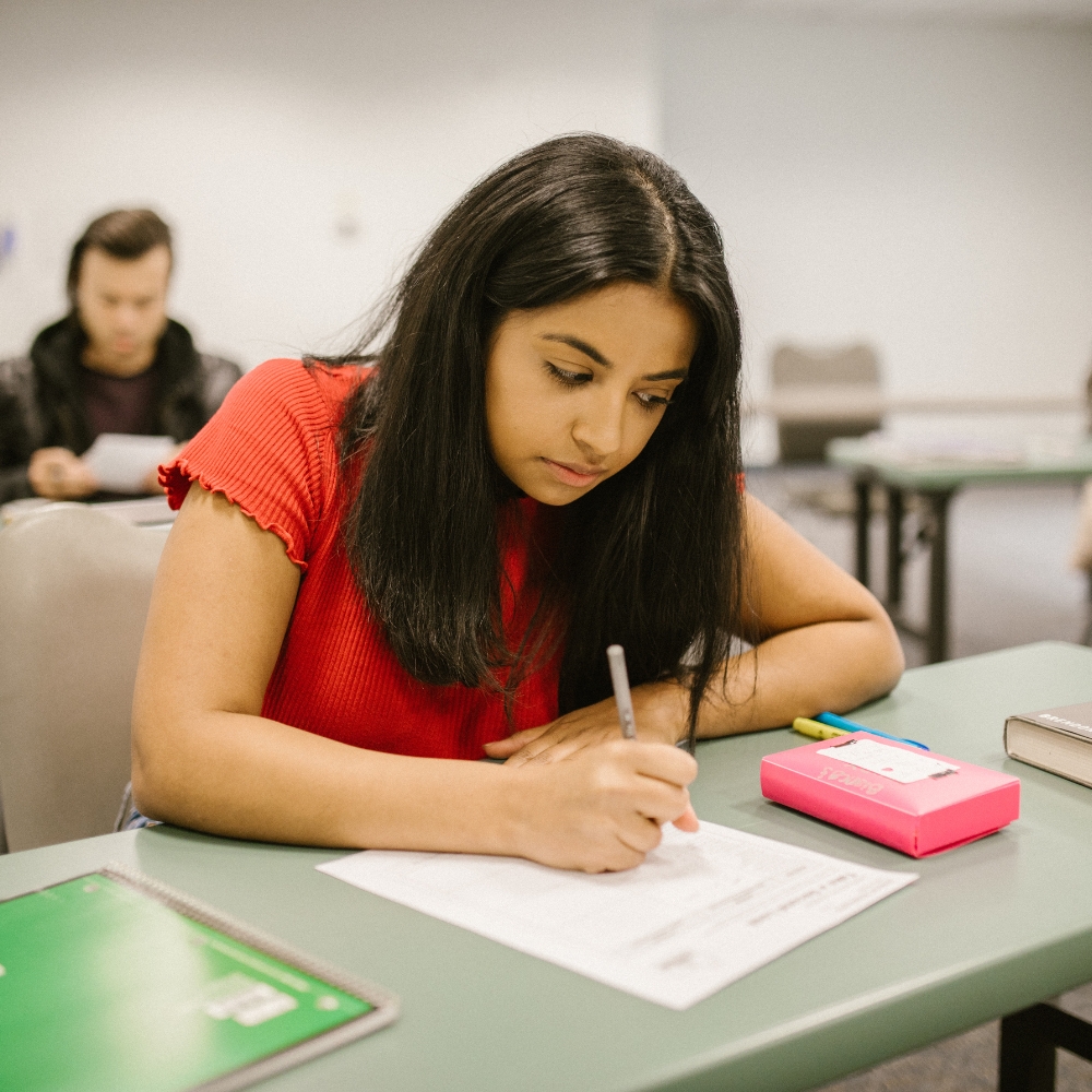 Student studying